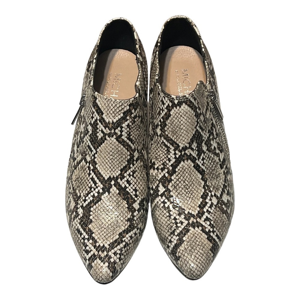 Michael by Michael Shannon Griffyn Snake Bootie Pointy Toe 3.5”Heel Gray 8.5